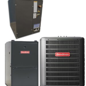 2 Ton Goodman 15.2 SEER2 80% AFUE 60K BTU Single Stage Gas Split GLXS4BA2410, GR9S800603B, Cased Coil